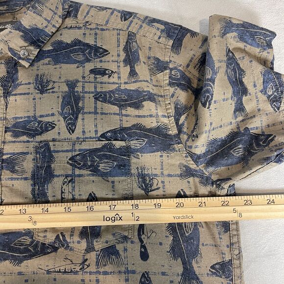 Eddie Bauer Shirt Men Medium Multi Fishing Button Down Classic Fit Outdoor Camp - Picture 7 of 9